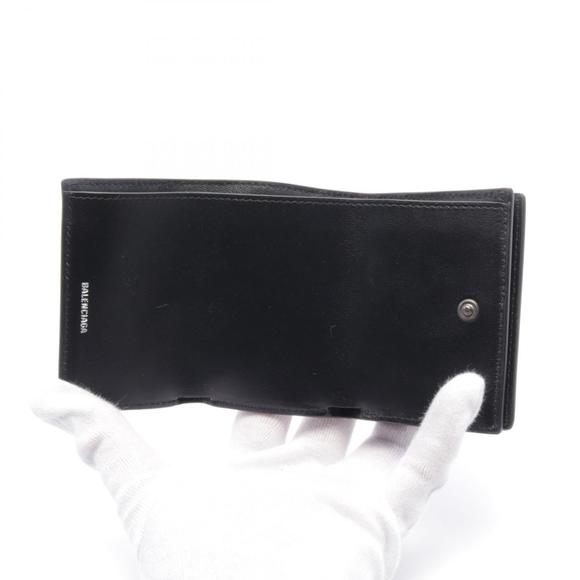 Balenciaga CAG MINI WALLET Trifold Leather Black - Picture 3 of 5